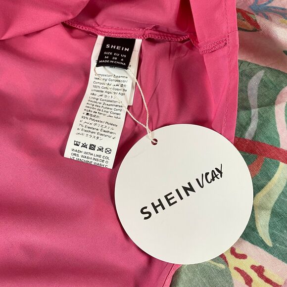 Shein VCay Riccolta Carta Pap 21 Floral Tropical Mini Dress Size M/6 Multi NWT - Picture 10 of 16